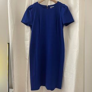 Calvin Klein Blue Short-Sleeve Sheath Dress
